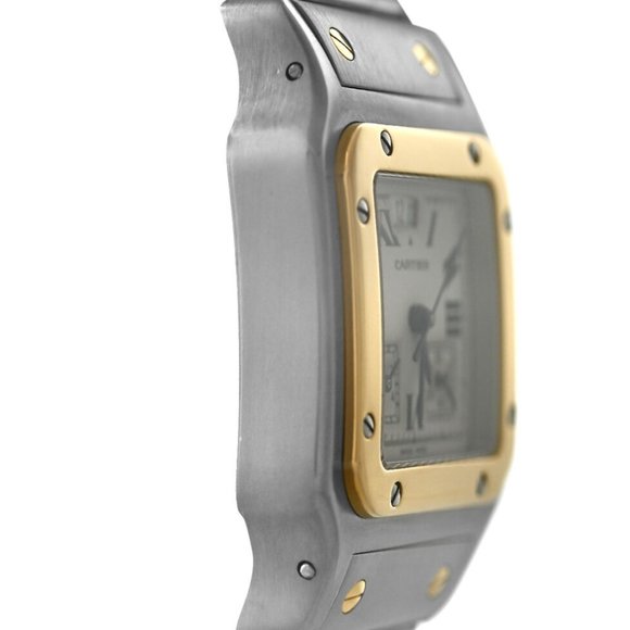 Cartier Santos Galbee 18k Gold Date Watch! Mint!